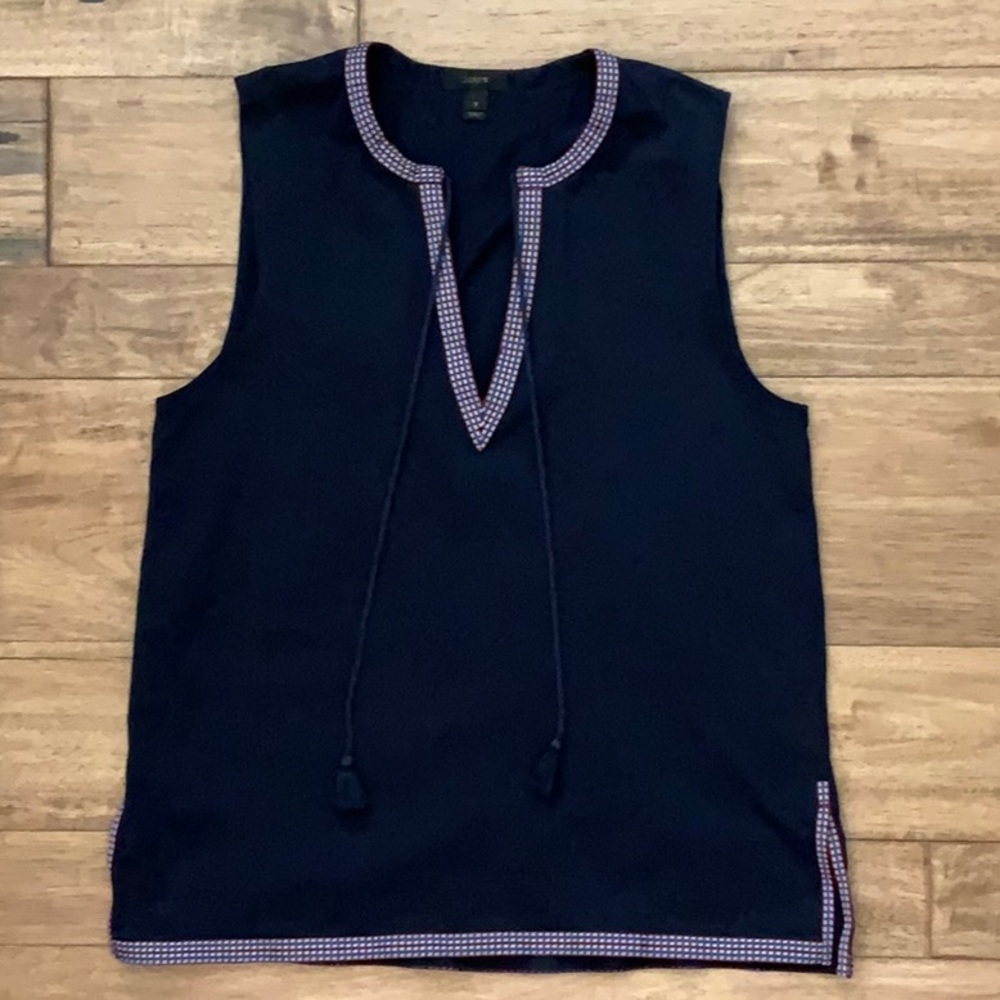 J Crew Navy Sleeveless Top. Size S. - Picture 4 of 7